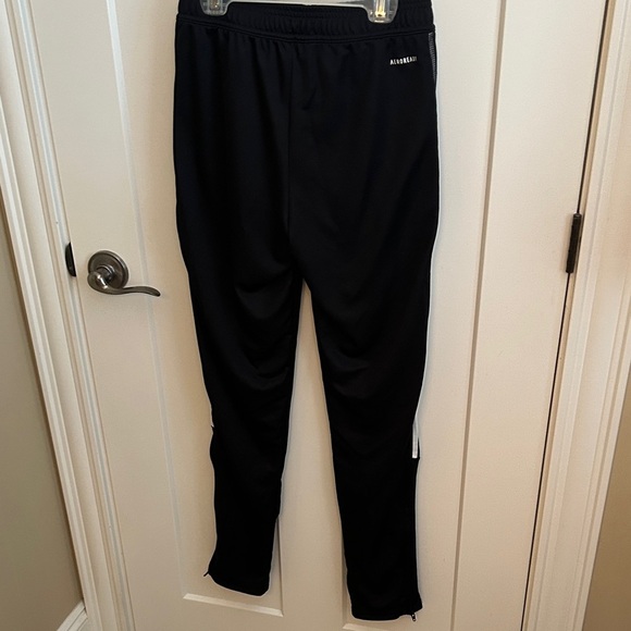 Adidas Kids Black Joggers with White Stripes - Picture 8 of 10